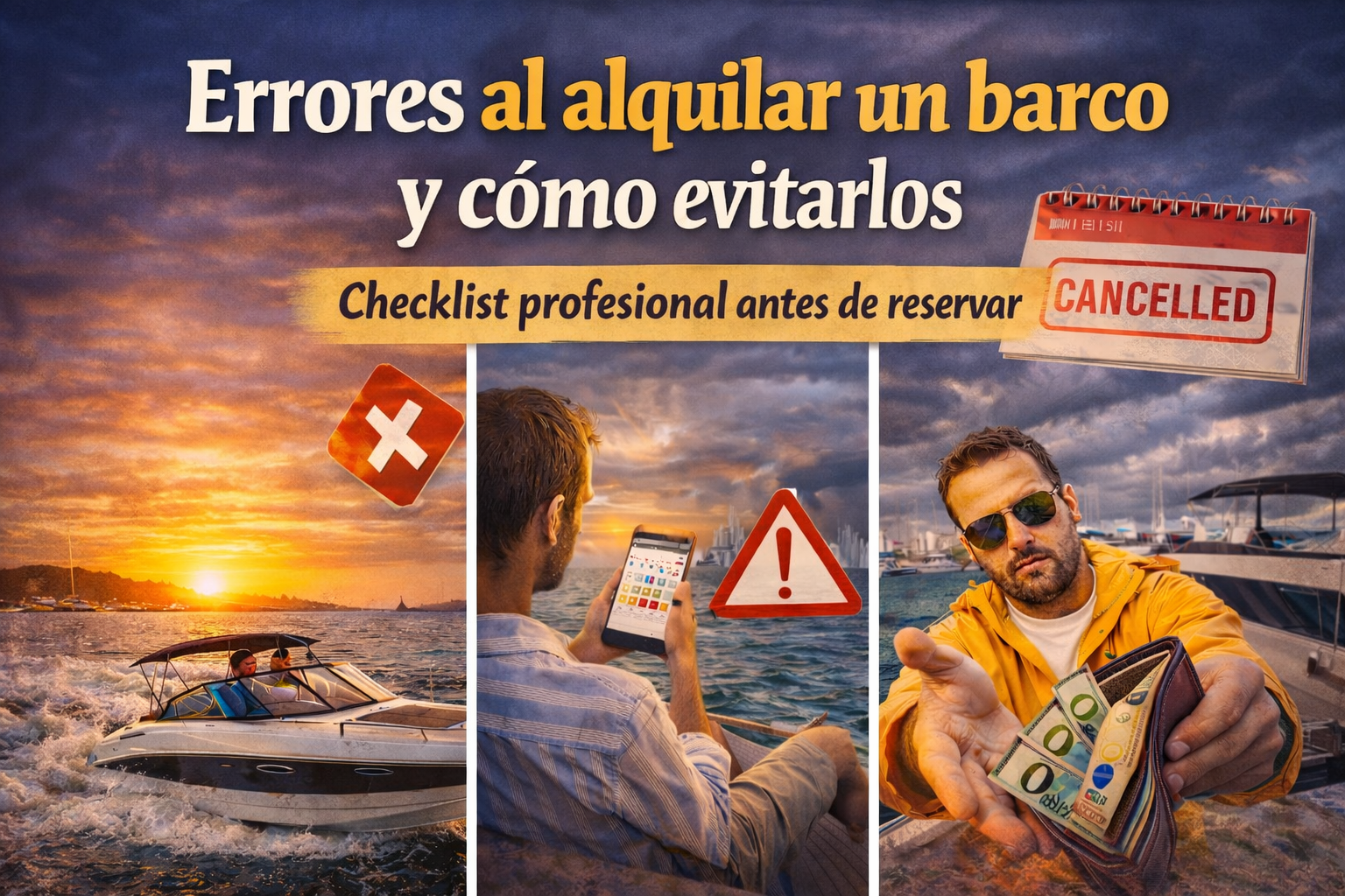 Errores alquilar barco: fallos frecuentes al reservar y c&oacute;mo evitarlos
